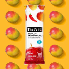 That's it. close-up of bar texture highlighting real fruit pieces and chew