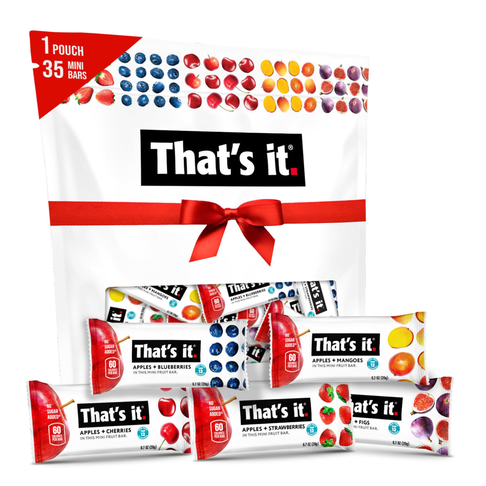 That's it. front packaging showing 35-bar variety pack for convenient snacking