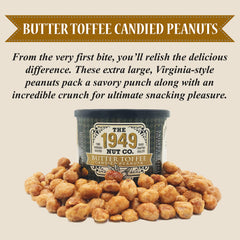 The 1949 Nut Co. close-up of butter-toffee glaze highlighting sweet crunch
