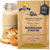 The Blue House Bagel Co packet front view showing compact dehydrated starter benefit convenience