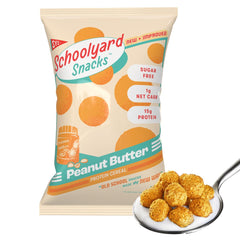 The Cereal School front packaging showing peanut butter flavor and benefits