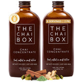 The Chai Box front bottles showing label and two-bottle pack benefit