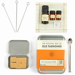 The Cocktail Box Co. front packaging showing compact travel-ready kit benefits