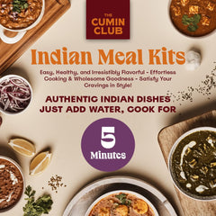 The Cumin Club opened tray showing eight distinct freeze-dried meal pouches