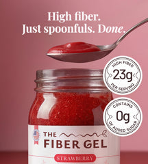 The Fiber Gel spoonful ready to eat demonstrating convenient use