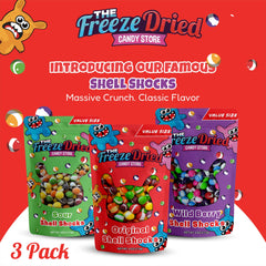 The Freeze Dried Candy Store open bag with shell shock pieces visible for easy snacking