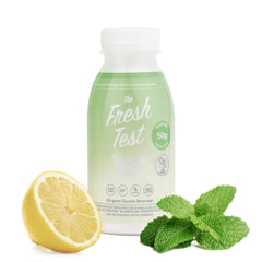 The Fresh Test front packaging showing bottle and mint lemonade branding, clear ingredient view