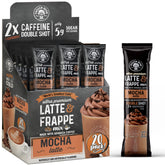 The Frozen Bean front packaging showing 20 instant mocha sticks and benefits