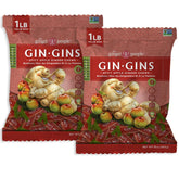 The Ginger People front packaging showing Gin Gins apple ginger chews and brand benefits
