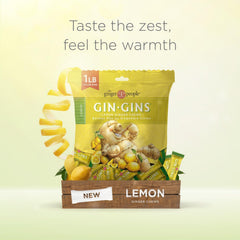 Close-up of a GIN GINS chew texture highlighting natural ginger and citrus appeal