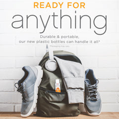 The Ginger People bottle in hand illustrating convenient grab-and-go energy
