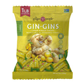 The Ginger People front packaging showing 1 lb bag and lemon-ginger branding for easy selection