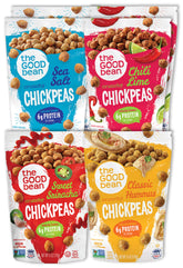 The Good Bean front packaging showing six 6 oz bags and variety benefits