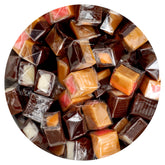 THE HAMPTON CANDY COMPANY front bag view showing assorted caramel mix and convenient bulk size