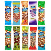 THE HAMPTON CANDY COMPANY front view of the 10-flavor Blue Diamond almond variety pack, convenient single-serve bags
