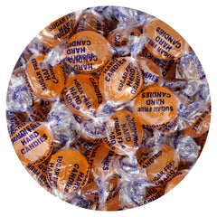 THE HAMPTON CANDY COMPANY front packaging showing 2 lb sugar-free butterscotch bag for value