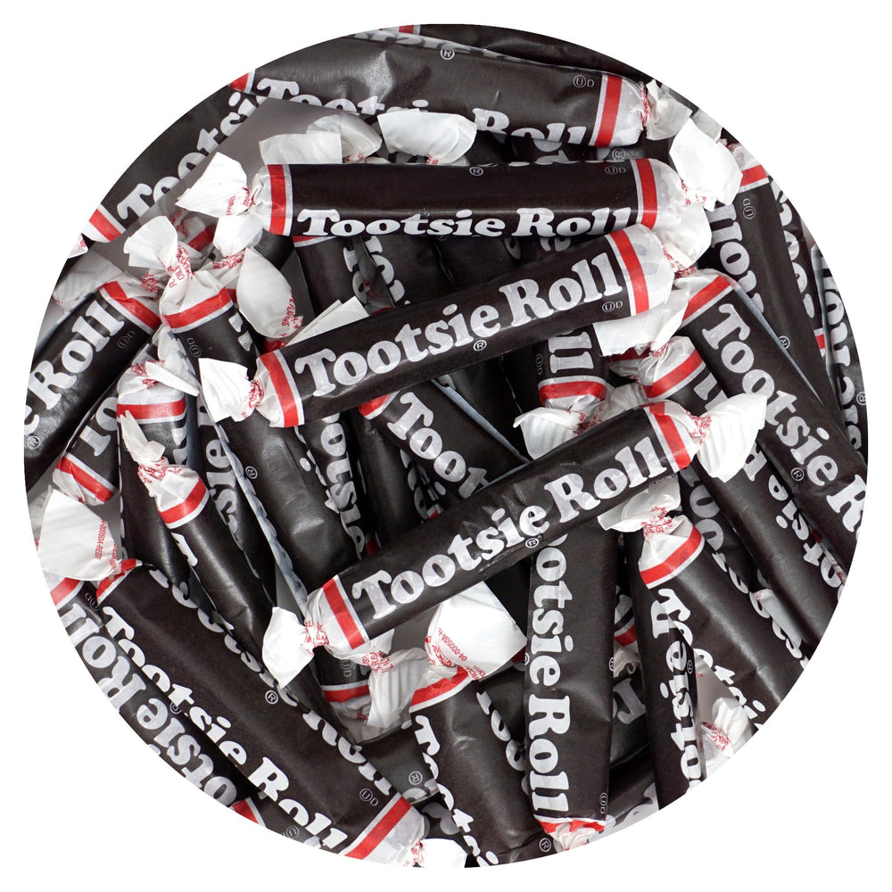 THE HAMPTON CANDY COMPANY front of bag showing 1 lb bulk Tootsie Rolls for sharing