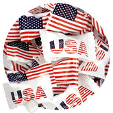 THE HAMPTON CANDY COMPANY front bag view showing patriotic packaging and easy grab benefit
