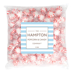 THE HAMPTON CANDY COMPANY close-up of red-and-white swirl highlights visual appeal