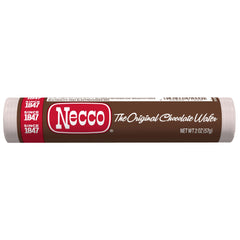 Individually wrapped 2 oz roll of Necco wafers from THE HAMPTON CANDY COMPANY for easy sharing