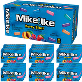 THE HAMPTON CANDY COMPANY front view of Mike and Ike Berry Blast box shows colorful branding and portability benefit