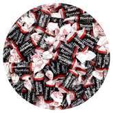 The Hampton Popcorn branded front bag showing 2 lb Tootsie Roll Midgees and product details, convenient bulk storage