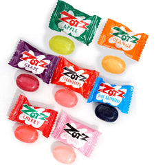 THE HAMPTON CANDY COMPANY assorted Zotz spread showing color variety and sharing appeal