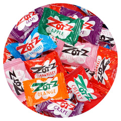 THE HAMPTON CANDY COMPANY Zotz front bag showing label and bulk size benefit