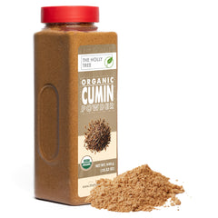 THE HOLLY TREE front packaging showing organic cumin and clear benefit