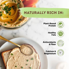 Bowl of hummus made with The Holly Tree tahini showcasing creamy result