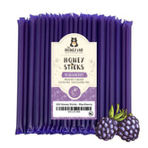 The Honey Jar front packaging of blackberry honey sticks showing count and label for easy storage