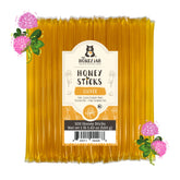 The Honey Jar front packaging showing 100-count plain honey sticks and convenience