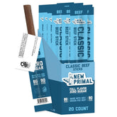 The New Primal front pack showing 20-count sticks and clear branding for convenience