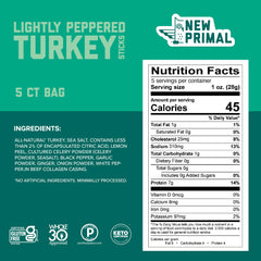 The New Primal close-up of turkey stick texture, highlighting natural ingredients and protein