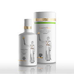The Olive Temple bottle front view showing fresh green oil and premium label for clarity