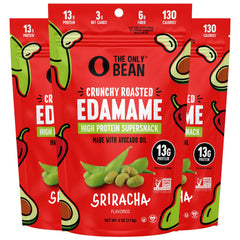 The Only Bean front pack showing sriracha flavor and protein boost