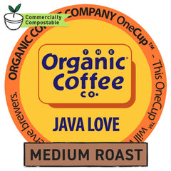 The Organic Coffee Co. pod close-up revealing filter detail and freshness benefit