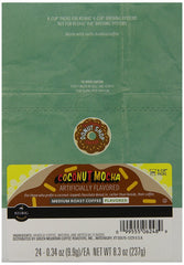 Close-up of ground 100% Arabica coffee showing texture and rich aroma
