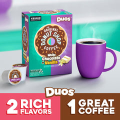 The Original Donut Shop opened pod revealing ground coffee and rich aroma