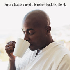 Close-up of tea bag texture highlighting The Republic of Tea filtration and easy steeping
