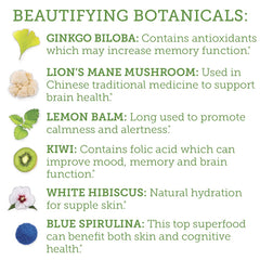 Brewed cup of The Republic of Tea Beauty Brain showing bright citrus color