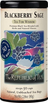 The Republic of Tea front box showing 50-count and flavor benefits