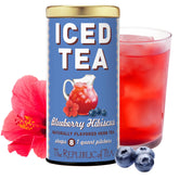 The Republic of Tea box front showing blueberry hibiscus iced tea benefits