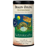 The Republic of Tea front packaging showing 36-count tea bags and brand benefit