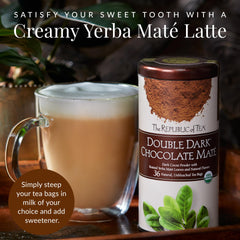 Flatlay of dry ingredients with cocoa and carob by The Republic of Tea illustrating flavor sources
