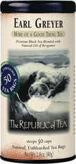 The Republic of Tea front packaging showing 50-count box and clear branding, easy selection