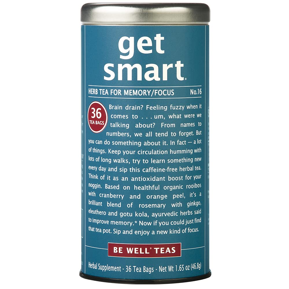 The Republic of Tea Get Smart front packaging showing 36-count and wellness branding for easy identification