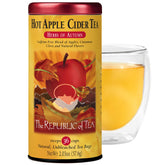 The Republic of Tea tin front view showing product branding and seasonal design for gifting