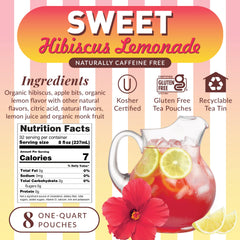 The Republic of Tea loose blend texture with hibiscus and apple pieces for bright flavor