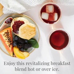 Pouring hot water over The Republic of Tea bag for fast, reliable brewing